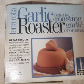 85187 Robinson Design Group Vintage Terra Cotta Garlic And Onion Roaster-oven Microwave Safe Easy Clean