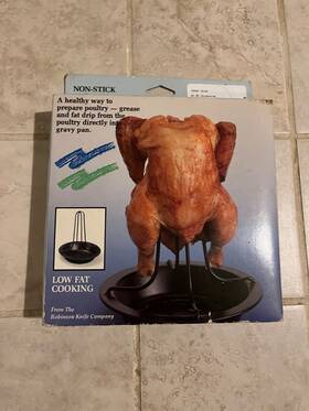 8772 Robinson Knife Factory Non-stick Chicken Roaster With Gravy Tray - Damaged Box