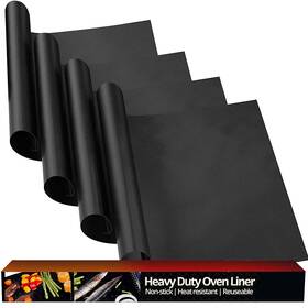Rockthefork Rf 649754906710 Oven Liner Set 4-pack Nonstick Liners Heavy Duty