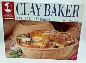 Roshco 015388286830 Large Natural Clay Baker 16.25 Inch X 12.25 8.75 Bakers Advantage By New