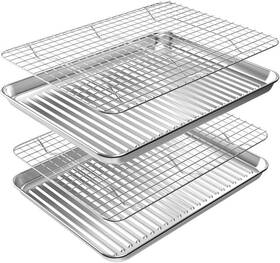 Rottay 313089475448 Baking Sheet With Rack Set 2 Pans Racks Stainless Steel Cookie She