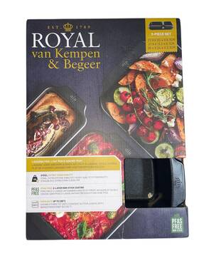 Royal 894871010420 Van Kempen And Begeer - Set Of 3 Extra-strong Steel Oven Dishes With Double