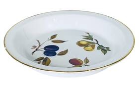 03eve621 Royal Worcester Evesham Gold Fruits Porcelain 10 5/8 Inch Pie Baker