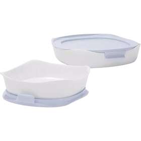 Rubbermaid 071691533863 Duralite Glass Bakeware 1.75 Quart Square Baking Dish With Lid - New