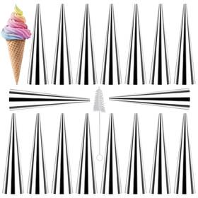 Saiveina 955361309986 Cream Horn Molds 16pcs Large Size 47 Inch Baking Cones Stainless Steel Roll Hor