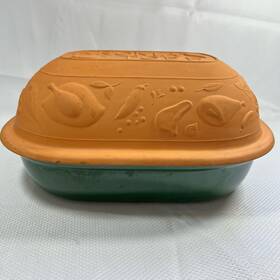 837-33 Schlemmertopf Vintage Scheurich Keramik W Germany Clay Baking Dutch Oven