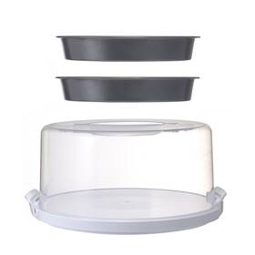 Mainstays12 See The Packaging 99291 Inch Clear Cake Carrier With 2pk 9 Gray Round Pans Carbon Steel