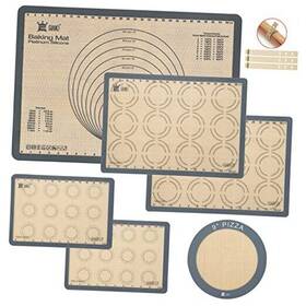 H-6grey Sende Bm-01 Silicone Baking Mat Set Of 6 Grade Food Mats Non-stick