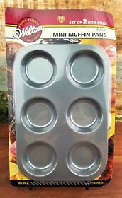 2105-1828 Set Of 2 Wilton Mini Muffin Pans Non Stick Pan Bakeware Cakes Baking Tray Tin