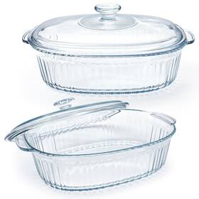 Blsg-001 Shinyeagle Oval Casserole Dish With Lid 2.8l Clear Glass 18 In Capacity Blsg-001 Shinyeagle Oval Casserole Dish With Lid 2.8l Clear Glass 18 In Capacity