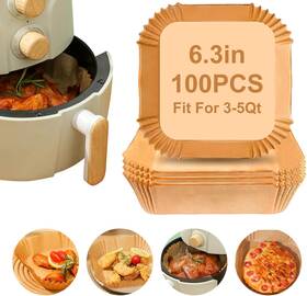 Shinymomo 712110385518 Air Fryer Liners Disposable Paper 100pcs Airfryer Non Stick Parchme