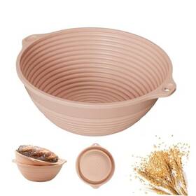 Khspb2 Shy Silicone Banneton Basket 9-10 Inch Bread Proofing 2 Round Pink