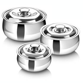 C683 Signora Ware Large Insulated Casserole Dish With Lid Set Of 3. Stainless Steel Hot Pot Foo