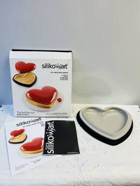 Silikomart 051085323548 Kit Tarte Mon Amour Heart Mold Cake Ring Bakeware Italy New Silikomart 051085323548 Kit Tarte Mon Amour Heart Mold Cake Ring Bakeware Italy New