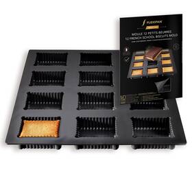 Ei-fx-02114-ba Silpat Flexipan 12 French School Butter Cookies Premium Silicone Baking Pan