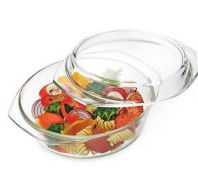 Simax 593419414701 Round Glass Casserole Dish Clear With Lid And Handle