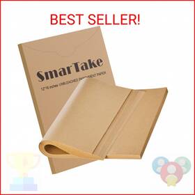 Smartake 691198657833 200 Pcs Parchment Paper Baking Sheets 12x16 Inches Non-stick Precut Ba