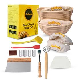 Smillwala 196852448142 2 Bread Proofing Basket 9 Inch Baking Bowl Dough For Bakers Round/oval Free Ship
