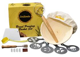 Smillwala 198168945070 9 Inch Banneton Bread Proofing Basket Set Sourdough Starter Kit By