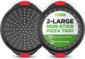 Sound Around 726084523739 Nutrichef 2-piece 13-inch Nonstick Pizza Tray Round Carbon Steel Non-stick Pizz Sound Around 726084523739 Nutrichef 2-piece 13-inch Nonstick Pizza Tray Round Carbon Steel Non-stick Pizz