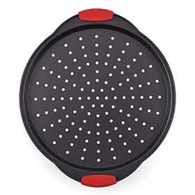 Ncbpiz1 Sound Around Non-stick Pizza Tray - With Silicone Handle Round Steel Pan Black 1