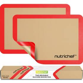 Nubafupare26 Sound Around Nutrichef 2 Non-stick Food-grade Reusable Silicone Baking Mats - Red