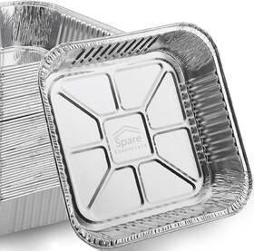 Spare Essentials 313046026003 8x8 Foil Pans 55 Pack - 8 Inch Square Disposable Aluminum Baking
