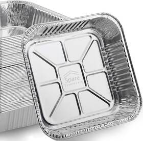5823687160 Spare Essentials 8x8 Foil Pans 55 Pack - 8 Inch Square Aluminum Disposable Silver