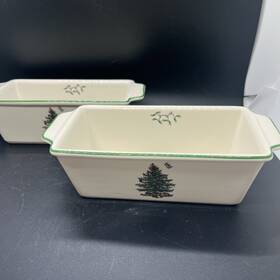1577121 Spode Christmas Tree Loaf Pan Set Of 2