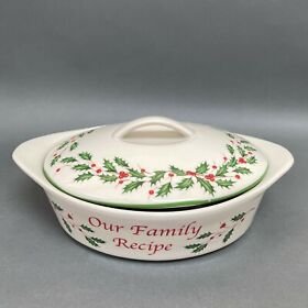 Spode Christmas Our Family Recipe Covered Serving Dish With Lid 64 Oz Oven Safe