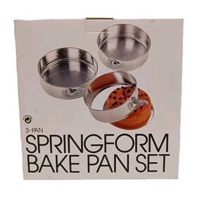 Spring 708040044069 Form Bake Pan Set Of 3 Heavey Gauge Bright Plate Steel