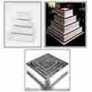 Square Multilayer Wedding Birthday Cake Baking Pan Set Of 4 Tins Sale 5060315533247