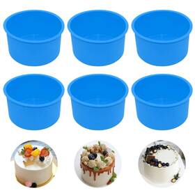 Staruby 765951454561 Silicone Mini Round Cake Molds 4 Inch Blue Reusable Nonstick Microwave Oven Free