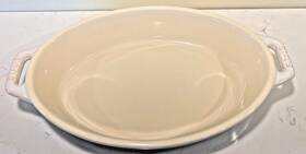 Staub 035886317256 Ceramic Oval Roasting Casserole Dish White Size 1.1 Quart 9 Inch X6