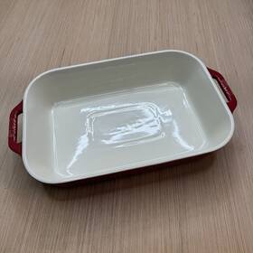 32jf42 Staub Ceramic Gratin Large Rectangular Baking Dish 13 Inch X 9 Cherry Red 4.75 Qt