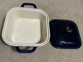 40508-636 Staub Ceramic Square Covered Baking Dish Dark Blue 9 X Microwave Oven Safe