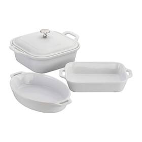 40508-645 Staub 4-piece Ceramic Casserole Dish Set In White 40508-645 Staub 4-piece Ceramic Casserole Dish Set In White