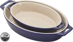 40508632 Staub Ceramic Oval Baking Dish Set 2-piece Dark Blue - Brand New 40508632 Staub Ceramic Oval Baking Dish Set 2-piece Dark Blue - Brand New