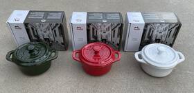 40511-420 Staub New Ceramic 3 Piece Mini Round Cocotte Set Nib .25 Qt 40511-420 Staub New Ceramic 3 Piece Mini Round Cocotte Set Nib .25 Qt