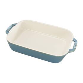 Staub 872078016579 Ceramics Rectangular Baking Dish 10.5x7.5-inch Rustic Turquoise