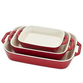 Staub 872078033668 Ceramic Baking Dish Set 3pc Cherry Staub 872078033668 Ceramic Baking Dish Set 3pc Cherry
