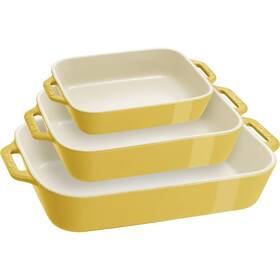 B0ct9t6knl Staub Ceramic 3-pc Rectangular Baking Dish Set - Citron