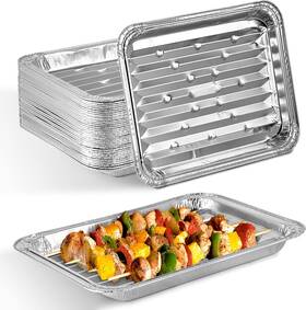 Stock Your Home 313031535510 Disposable Aluminum Foil Broiler Pan 10 Pack For Oven - Durabl Stock Your Home 313031535510 Disposable Aluminum Foil Broiler Pan 10 Pack For Oven - Durabl