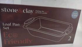 Stone & Clay 850035494288 Loaf Pan And - Carbon Steel Non-stick Bakeware Ser Of 2
