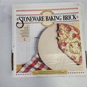 Stoneware 022561025018 Baking Brick Pizza Stone 12.5 Inch Oven With Rack New Usa
