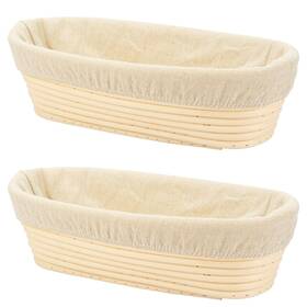Stormshopping 737269192992 2 Pcs 10 Inch Oval Long Banneton Brotform Bread Dough Proofing Rising Rattan