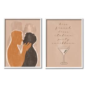 Stupell Industries 196216132694 Kiss French Party Caribbean Phrase Male Couple Embrace Designed By Birch&ink