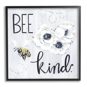 Stupell Industries 197081063670 Bee Kind Witty Bumble Insect Buzzing Blossoms Design By Sara Baker