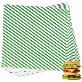 Gs200 Suiwen 602835628437 200 Pcs Food Wrapping Paper Green White Striped Waxed Deli Liner 12x12 Inch