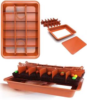 Sujude 705814122848 Brownie Pan With Dividers Baking Tray All Edges-only - Bite Size Steel Sujude 705814122848 Brownie Pan With Dividers Baking Tray All Edges-only - Bite Size Steel